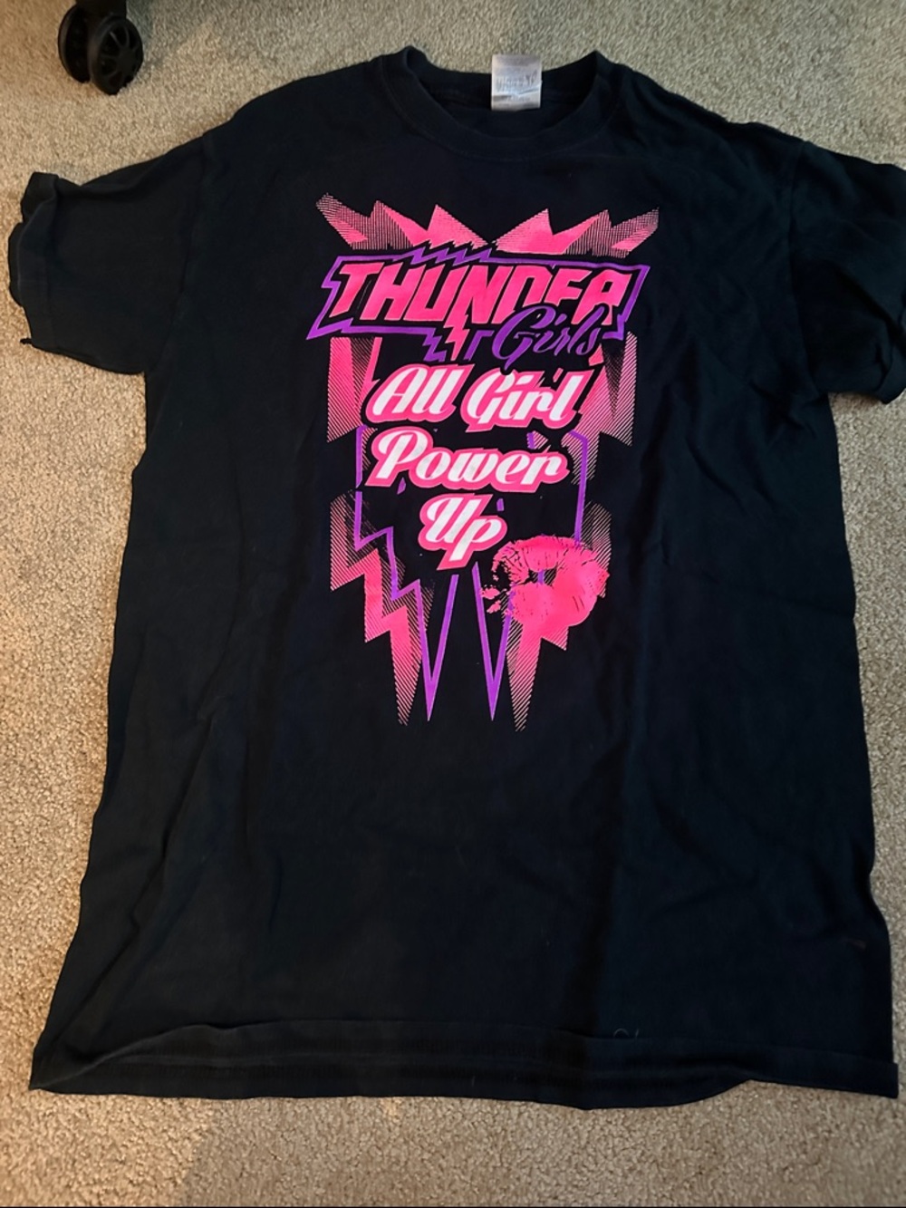 Gildan Black Tee with Pink & Purple 'Thunder Girls' Graphic